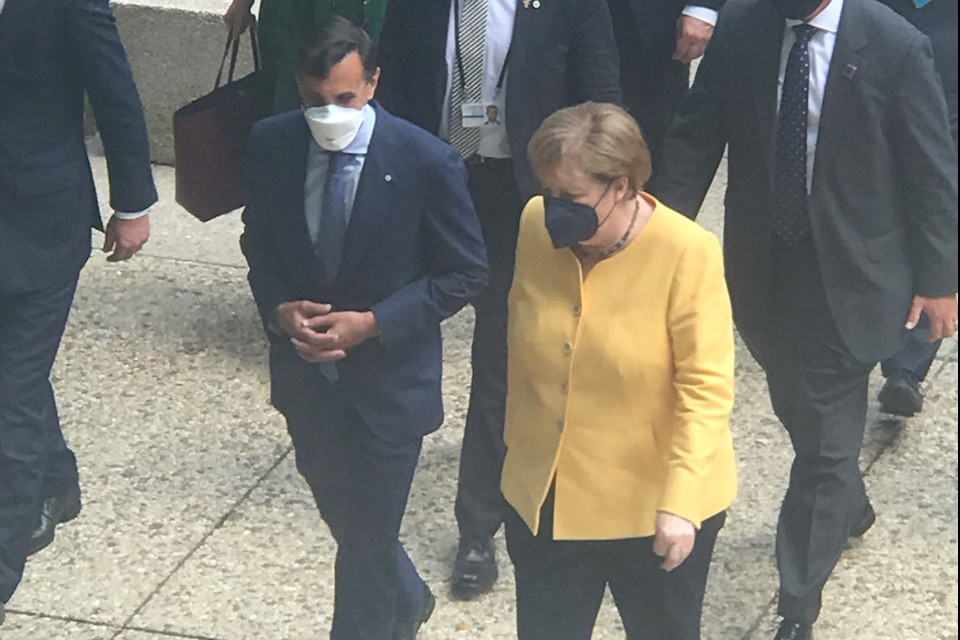 Merkel arrives at JHU SAIS
