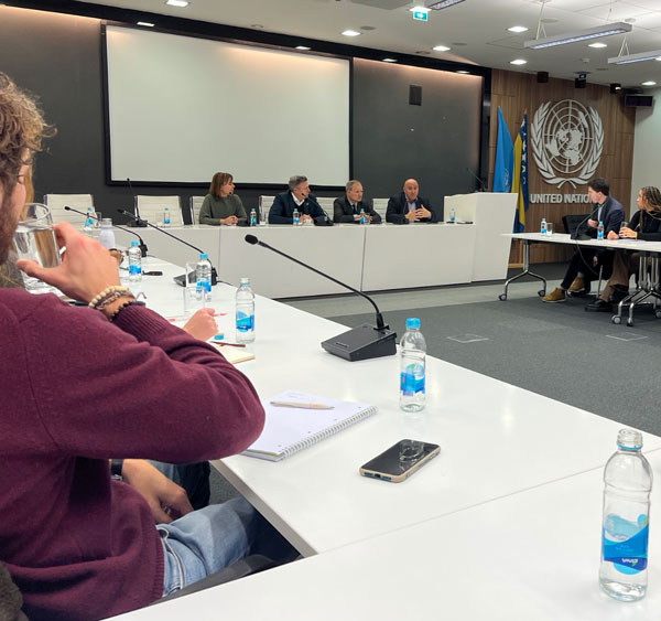 Students in Bosnia attending a gathering