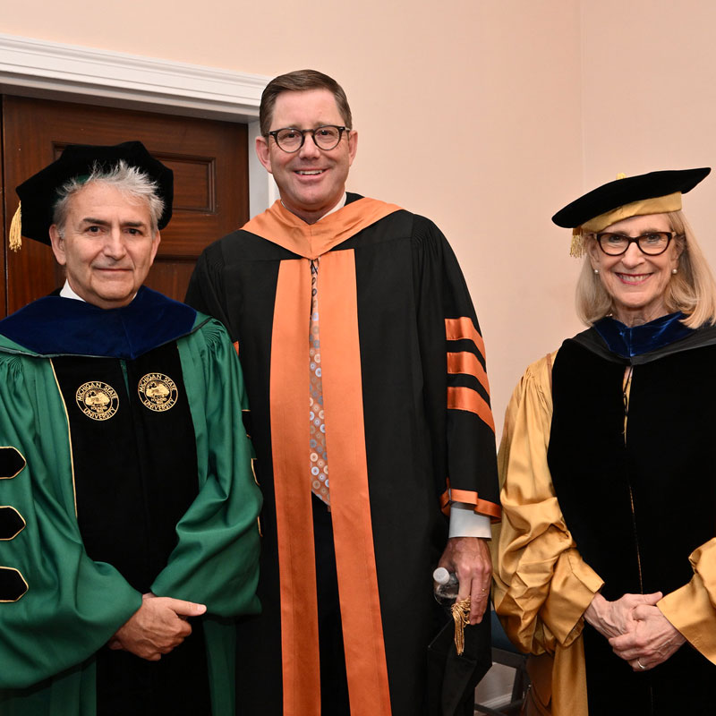 Faculty members at commencement 