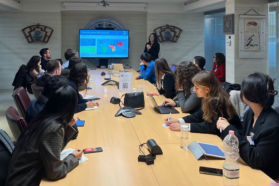 Students at IFAD during the career trek