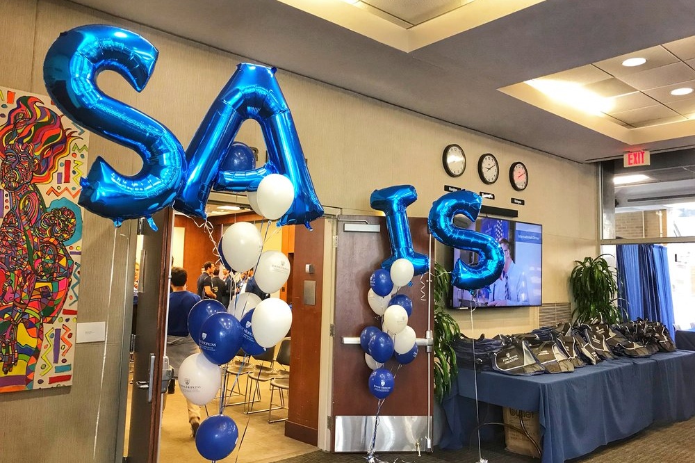 SAIS balloons outside meeting room
