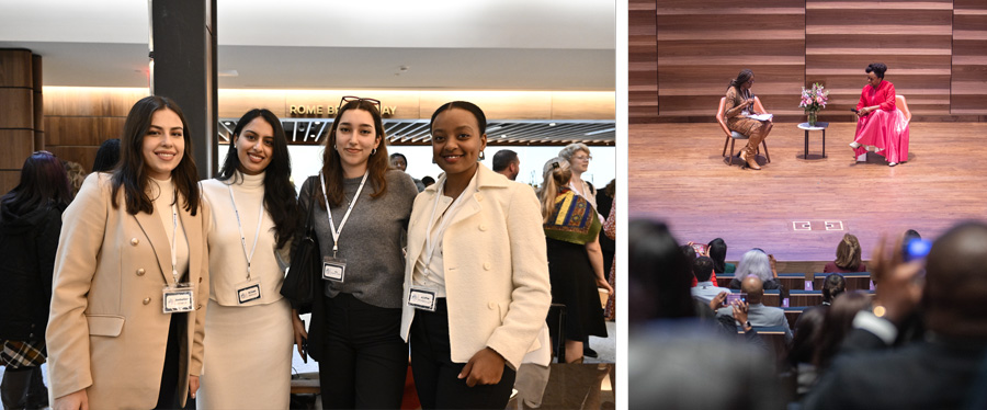 SAIS students gather in the Hopkins Bloomberg Center lobby