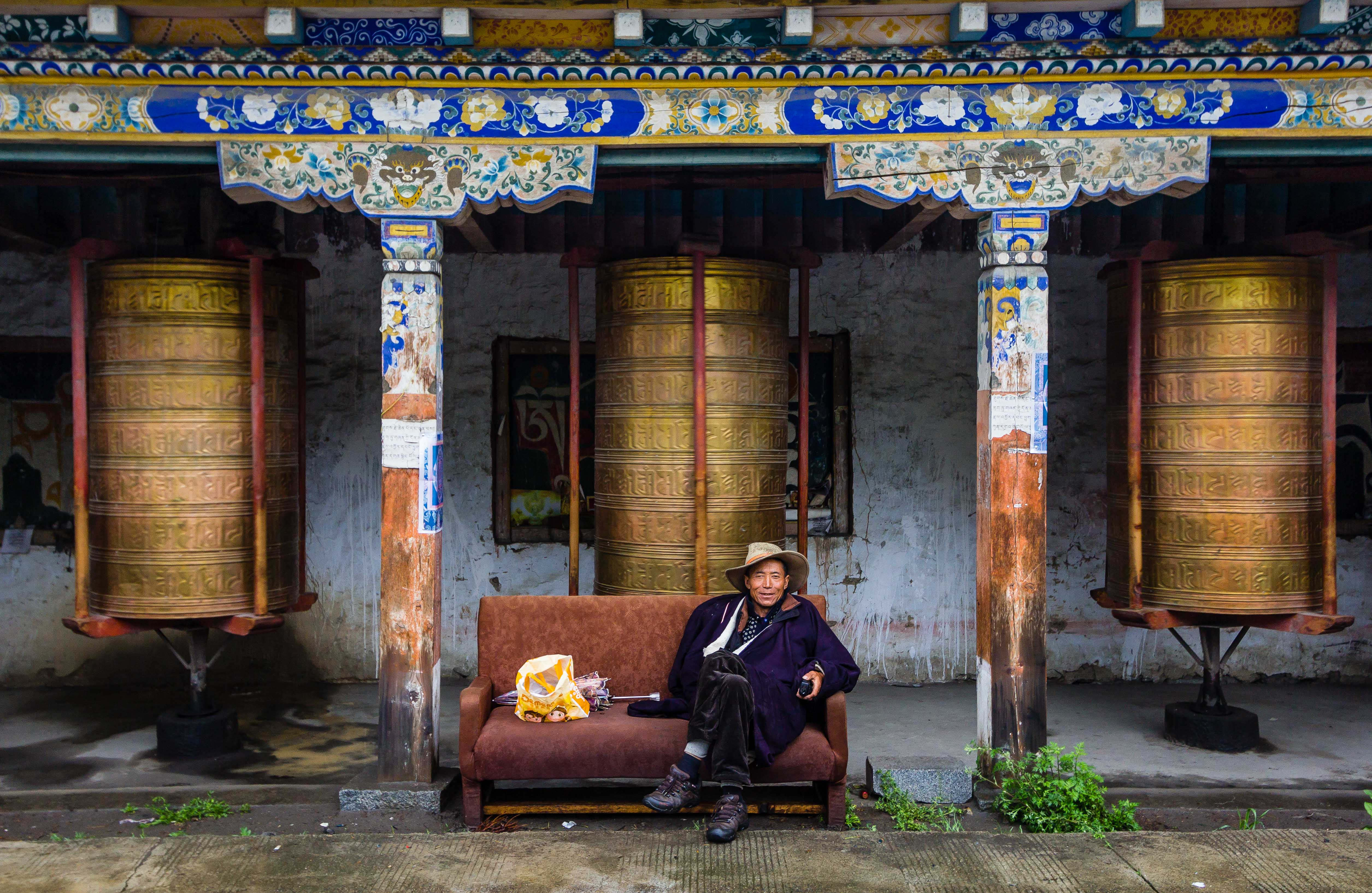 A man sitting on a couch