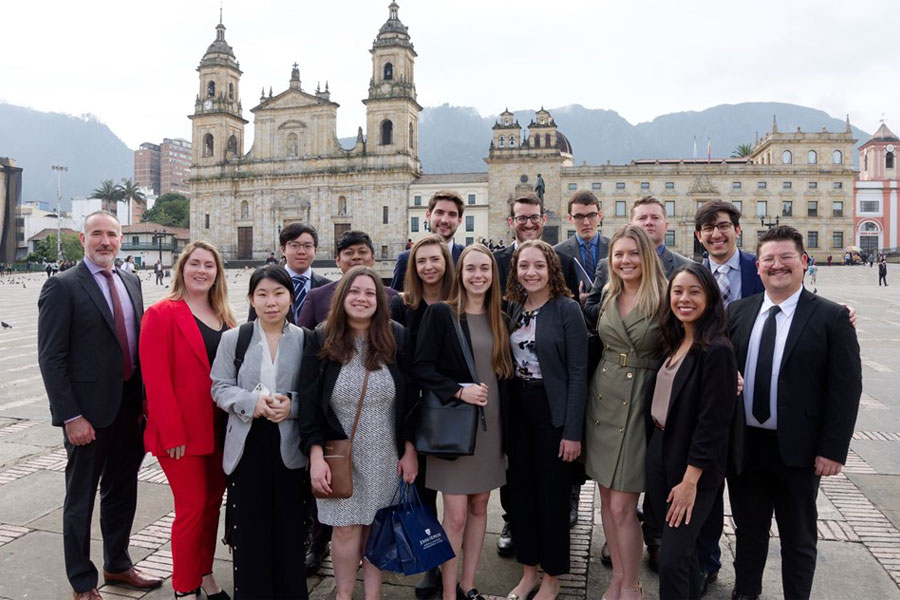 Students in Plaza Bolivar group photo