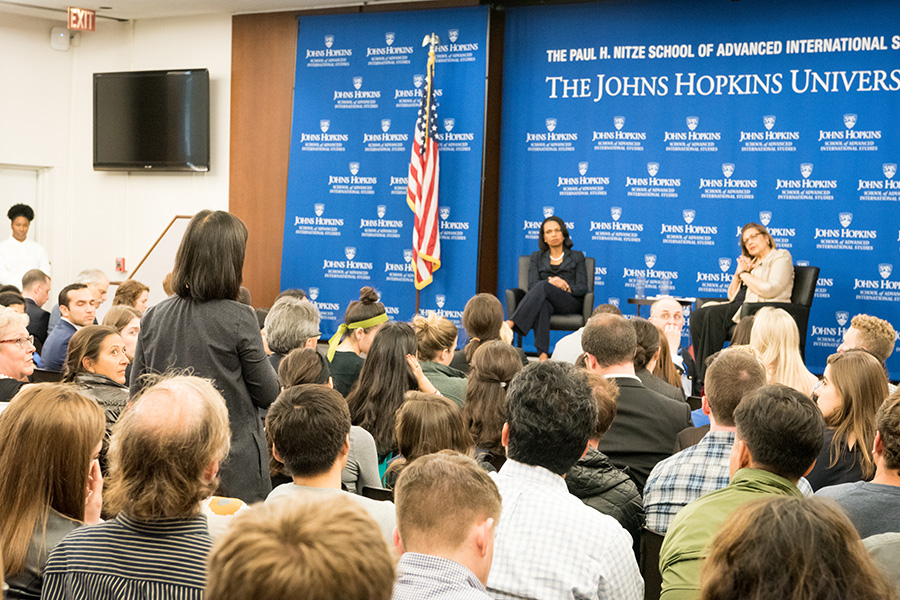 Condoleeza Rice Johns Hopkins SAIS event with Condoleezza Rice